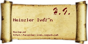Heiszler Iván névjegykártya