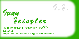 ivan heiszler business card